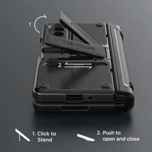 VRS รุ่น Quick Stand Active S - เคส Galaxy Z Fold 4 - สี Matte Black - Image 3