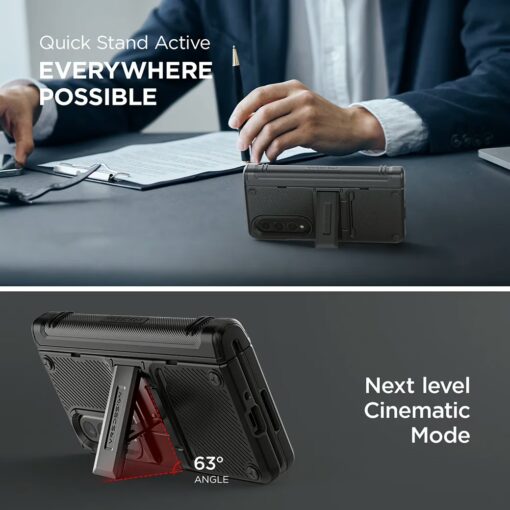 VRS รุ่น Quick Stand Active S - เคส Galaxy Z Fold 4 - สี Matte Black - Image 4