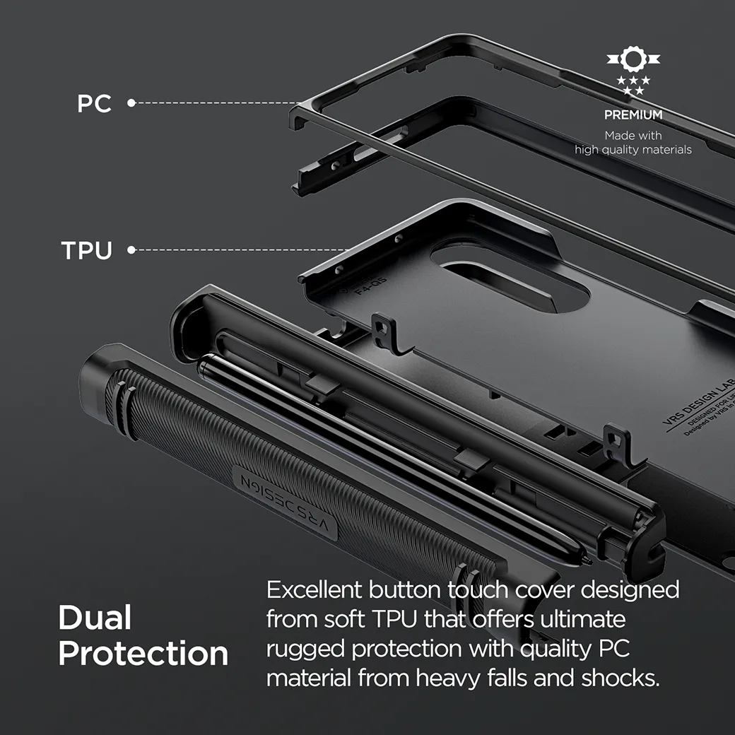 เคส VRS รุ่น Quick Stand Active S - Galaxy Z Fold 4 - สี Matte Black