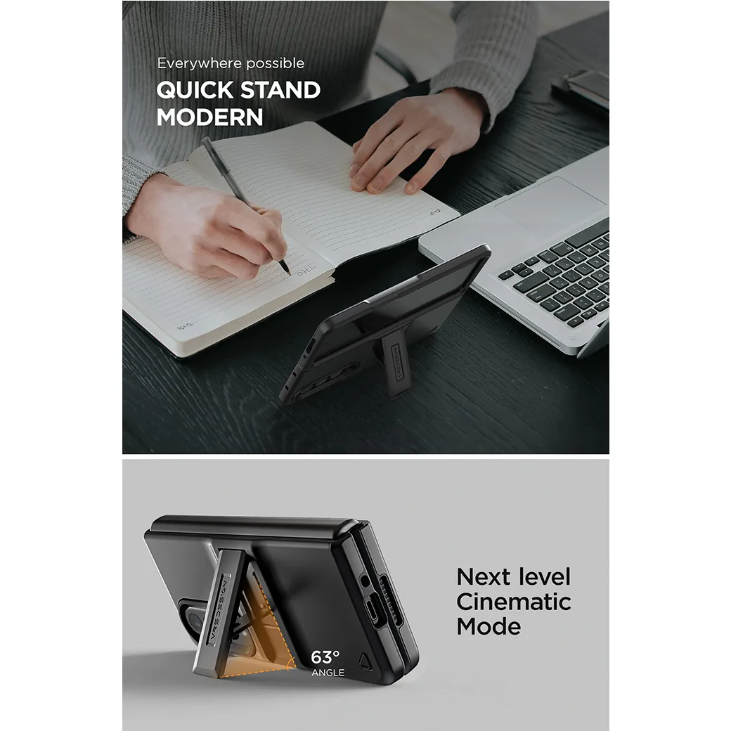 เคส VRS รุ่น Quick Stand Modern - Galaxy Z Fold 4 - สี Matte Black