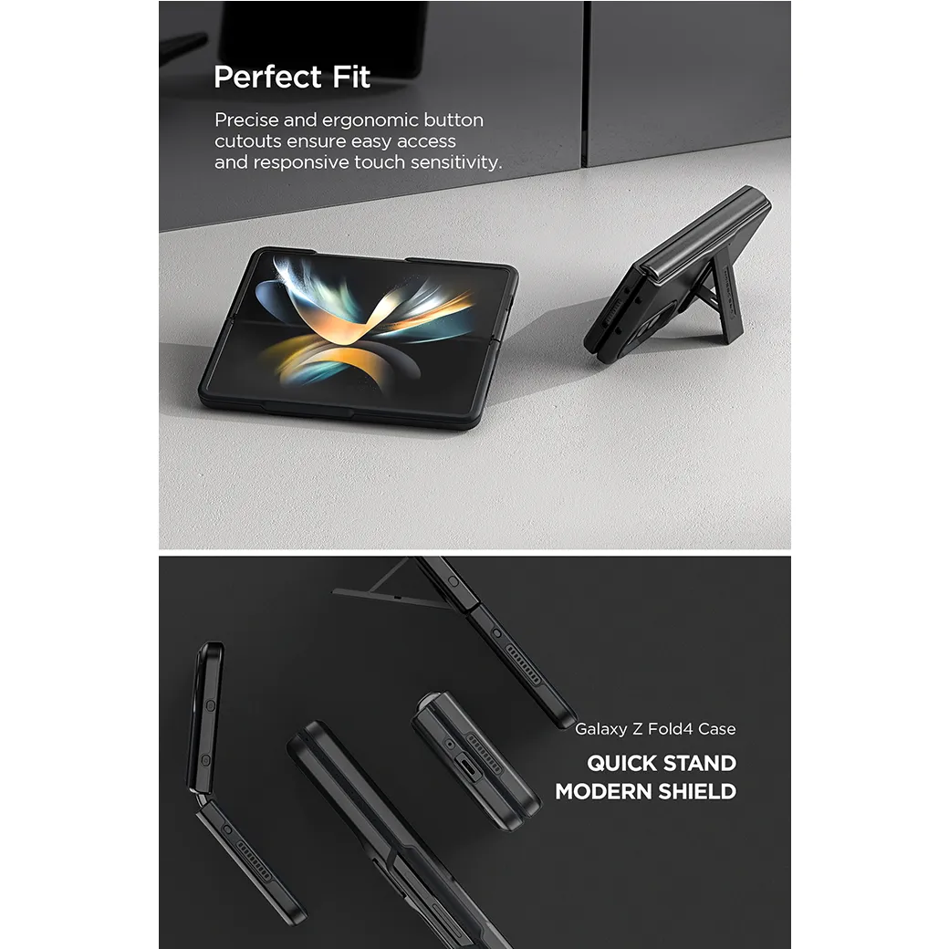 เคส VRS รุ่น Quick Stand Modern - Galaxy Z Fold 4 - สี Matte Black