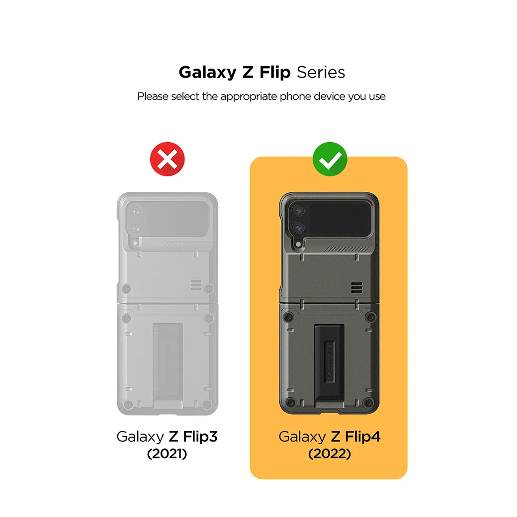 เคส VRS รุ่น Quick Stand Active - Galaxy Z Flip 4 - สี Metal Black