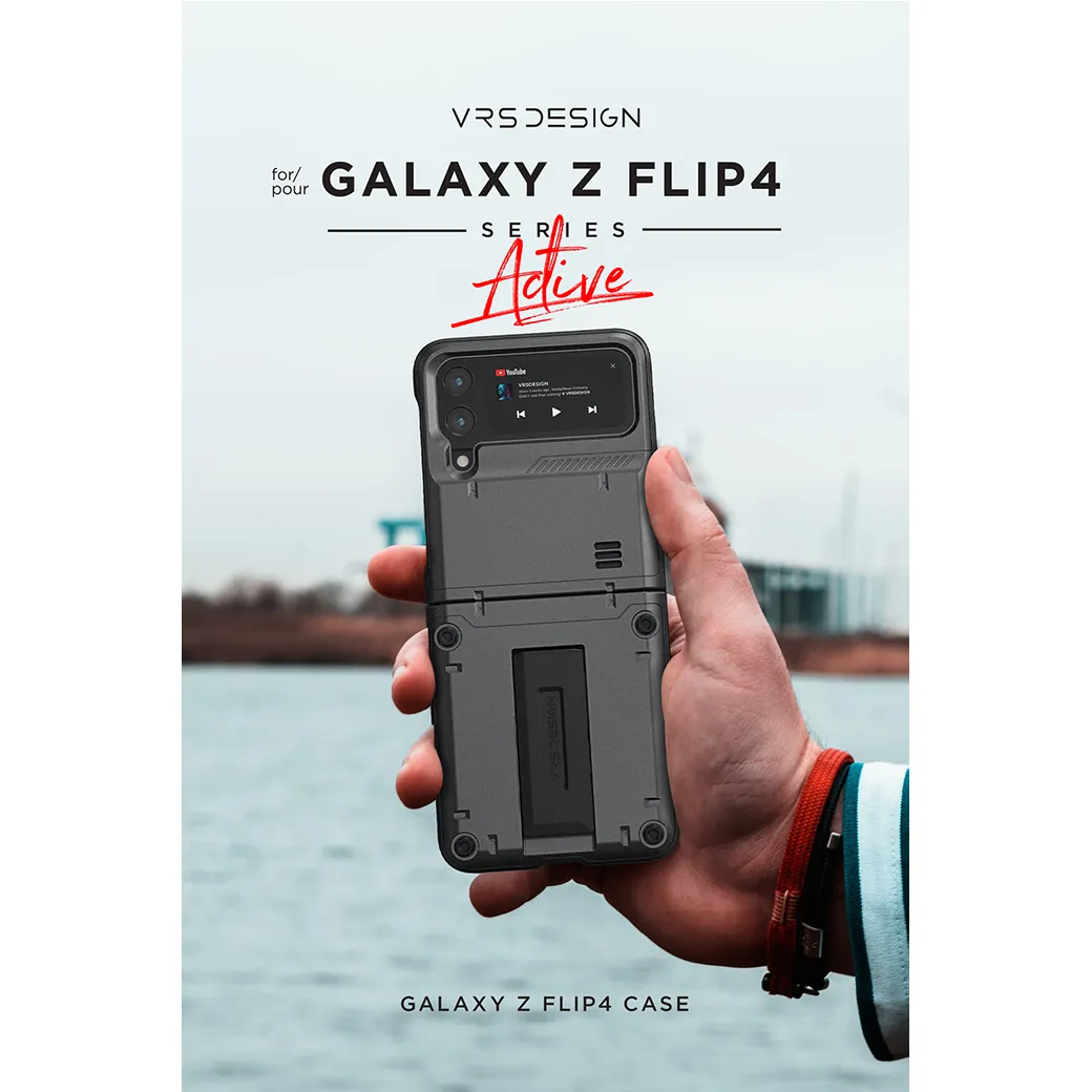 เคส VRS รุ่น Quick Stand Active - Galaxy Z Flip 4 - สี Metal Black