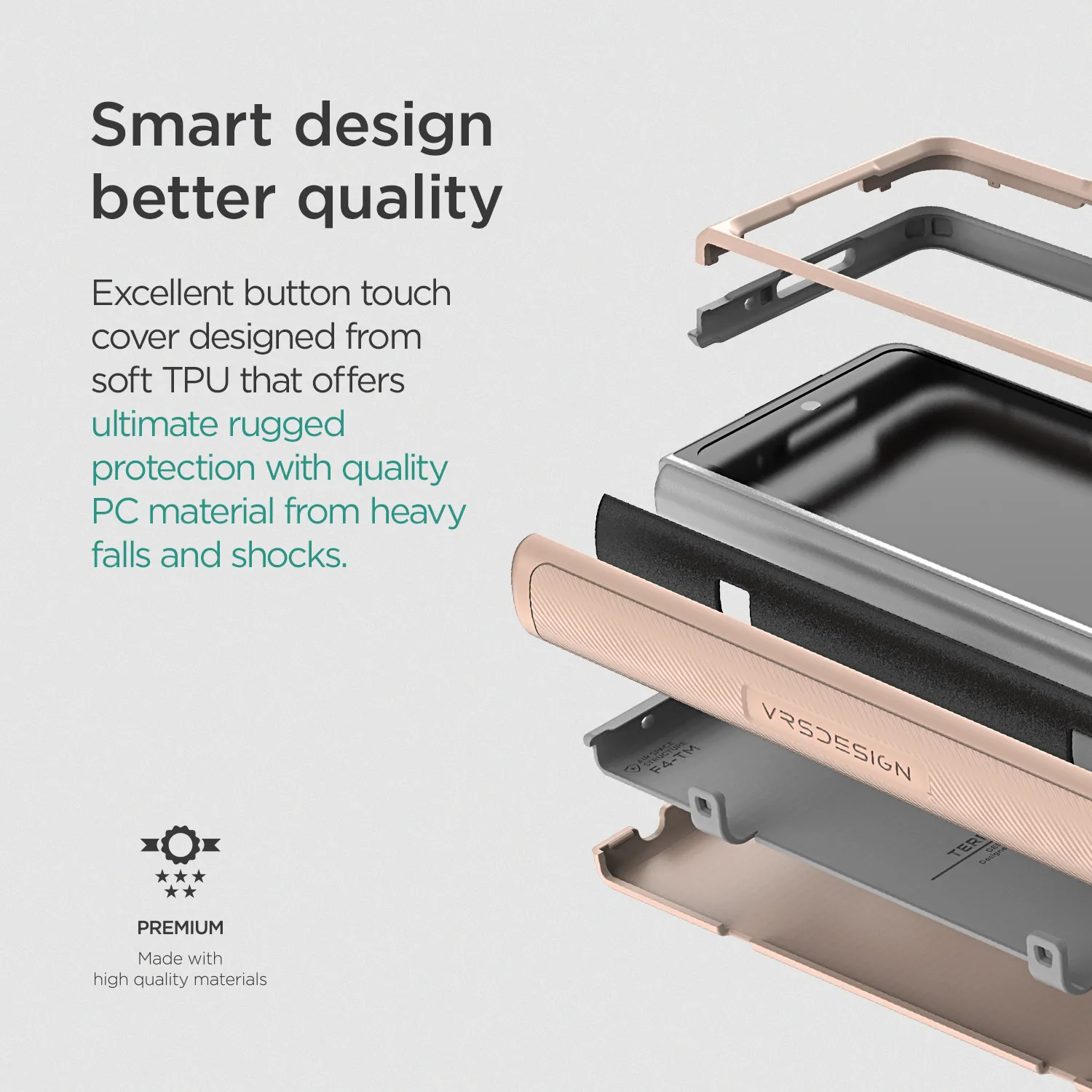 VRS รุ่น Terra Guard Modern - เคส Galaxy Z Fold 4 - สี Pink Sand