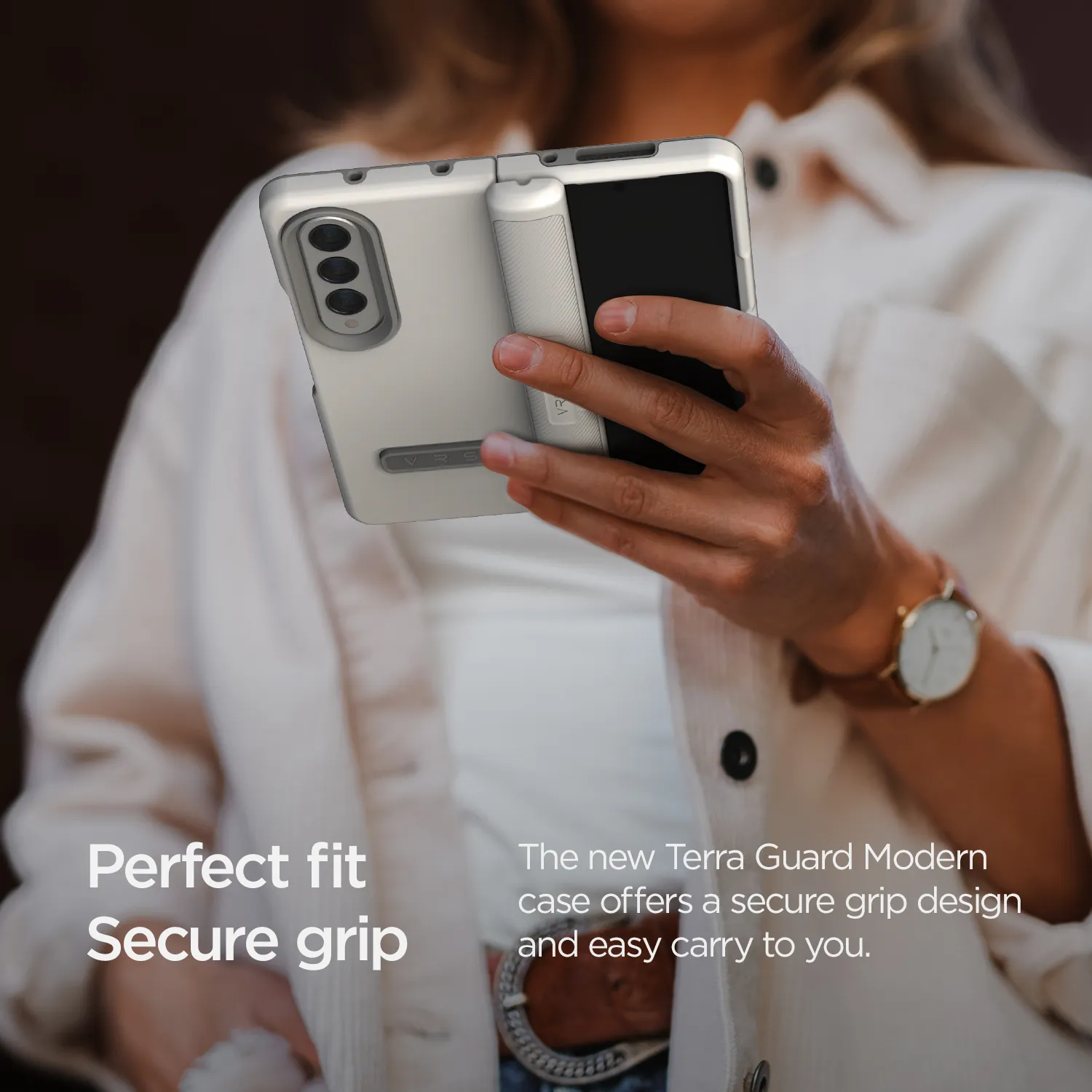 เคส VRS รุ่น Terra Guard Modern - Galaxy Z Fold 4 - สีขาว