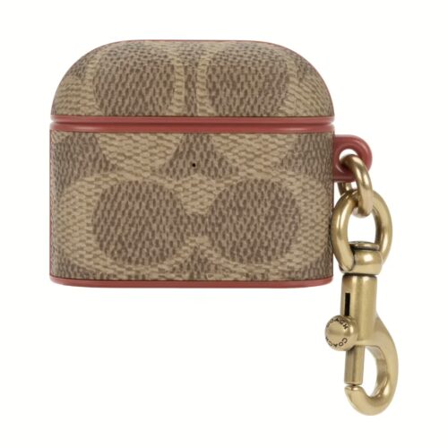 Coach รุ่น Leather - เคส Airpods 3 - ลาย Signature C Khaki - Image 2