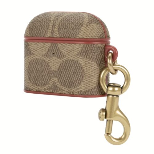 Coach รุ่น Leather - เคส Airpods 3 - ลาย Signature C Khaki - Image 3