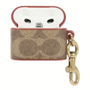 Coach รุ่น Leather - เคส Airpods 3 - ลาย Signature C Khaki