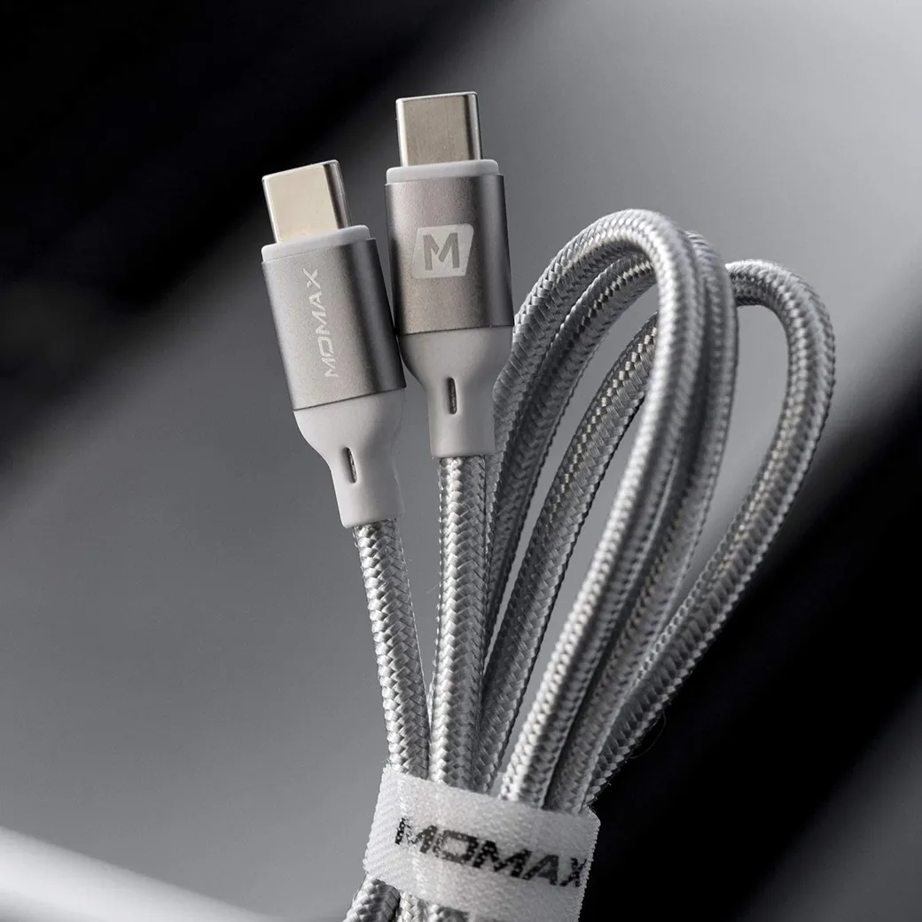 สายชาร์จ Momax รุ่น Go Link USB-C to USB-C PD 100W สายยาว 1.2 เมตร - สีเงิน