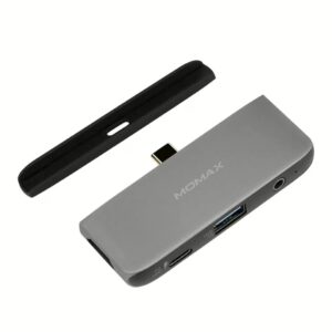 อุปกรณ์เชื่อมต่อ Momax รุ่น One Link 4 in 1 USB C PD Hub - สีเทาสเปซเกรย์