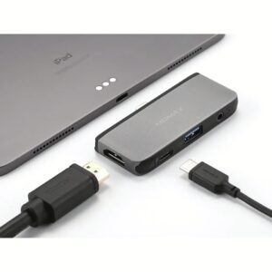 อุปกรณ์เชื่อมต่อ Momax รุ่น One Link 4 in 1 USB C PD Hub - สีเทาสเปซเกรย์