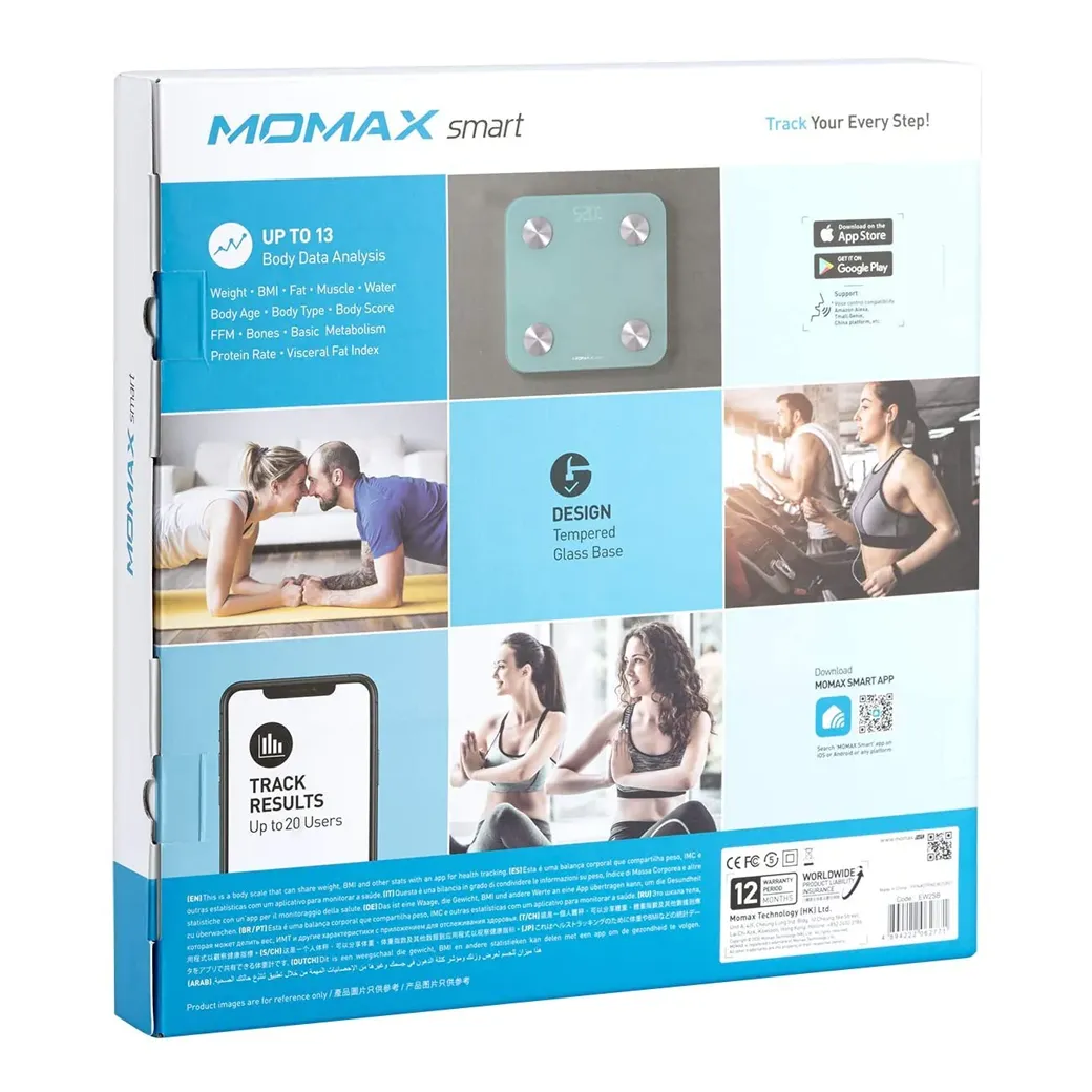 เครื่องชั่งน้ำหนัก Momax รุ่น Lite Tracker IoT - สีฟ้า