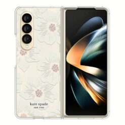 Kate Spade New York รุ่น Protective Hardshell Case - เคส Galaxy Z Fold 4 - ลาย Hollyhock Floral Clear