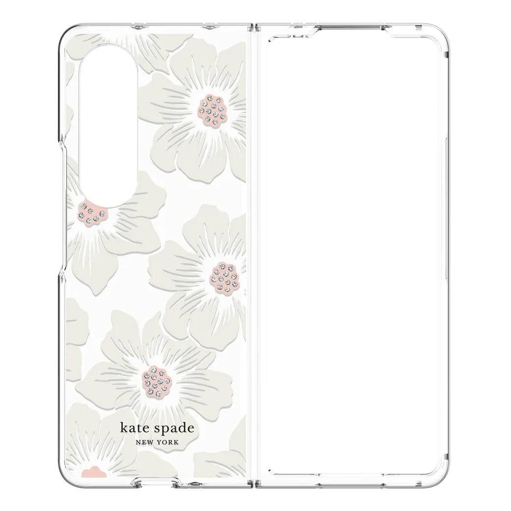 เคส Kate Spade New York รุ่น Protective Hardshell Case - Galaxy Z Fold 4 - ลาย Hollyhock Floral Clear