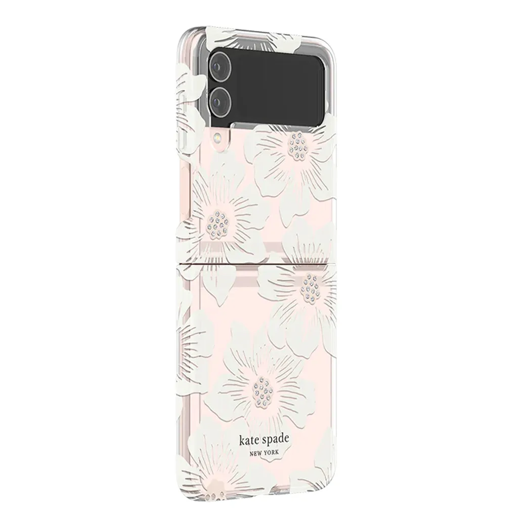เคส Kate Spade New York รุ่น Protective Hardshell Case - Galaxy Z Flip 4 - ลาย Hollyhock Floral Clear