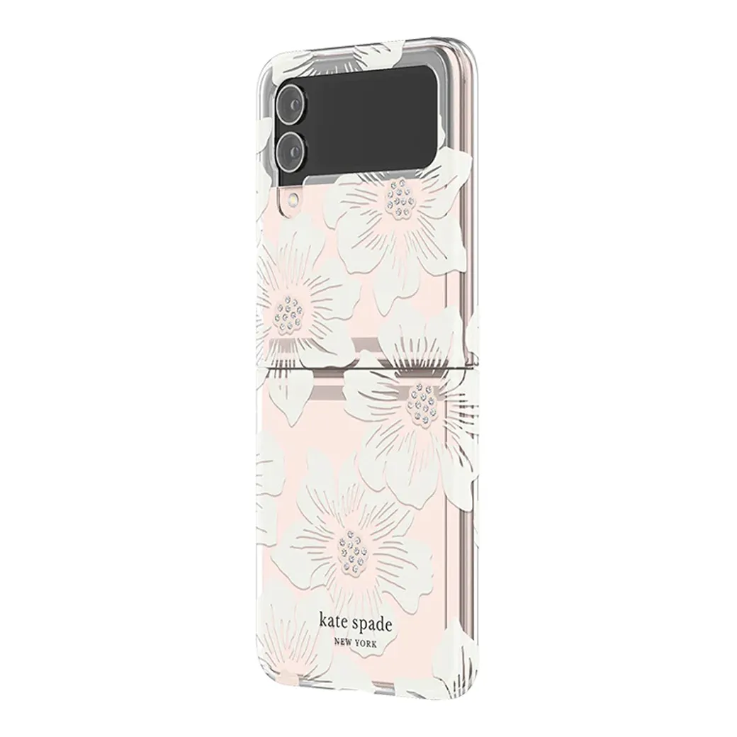 เคส Kate Spade New York รุ่น Protective Hardshell Case - Galaxy Z Flip 4 - ลาย Hollyhock Floral Clear