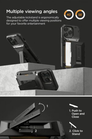 VRS รุ่น Damda Glide Hybrid - เคส iPhone 14 Pro - สี Black Groove