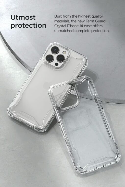 VRS รุ่น Terra Guard Crystal - เซ็ตเคส+ฟิล์มกระจก iPhone 14 Pro Max - สี Clear - Image 11