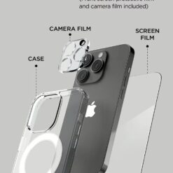 VRS รุ่น MagSafe Clear Case - เซ็ตเคส+ฟิล์มกระจก iPhone 14 Pro - สี Clear