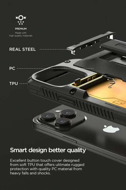 VRS รุ่น Damda Glide Hybrid - เคส iPhone 14 Pro - สี Black Groove - Image 5