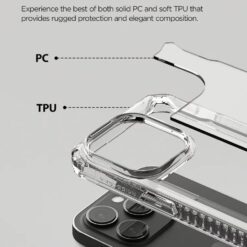 VRS รุ่น Terra Guard Crystal - เซ็ตเคส+ฟิล์มกระจก iPhone 14 Pro - สี Clear