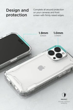 VRS รุ่น Terra Guard Crystal - เซ็ตเคส+ฟิล์มกระจก iPhone 14 Pro Max - สี Clear