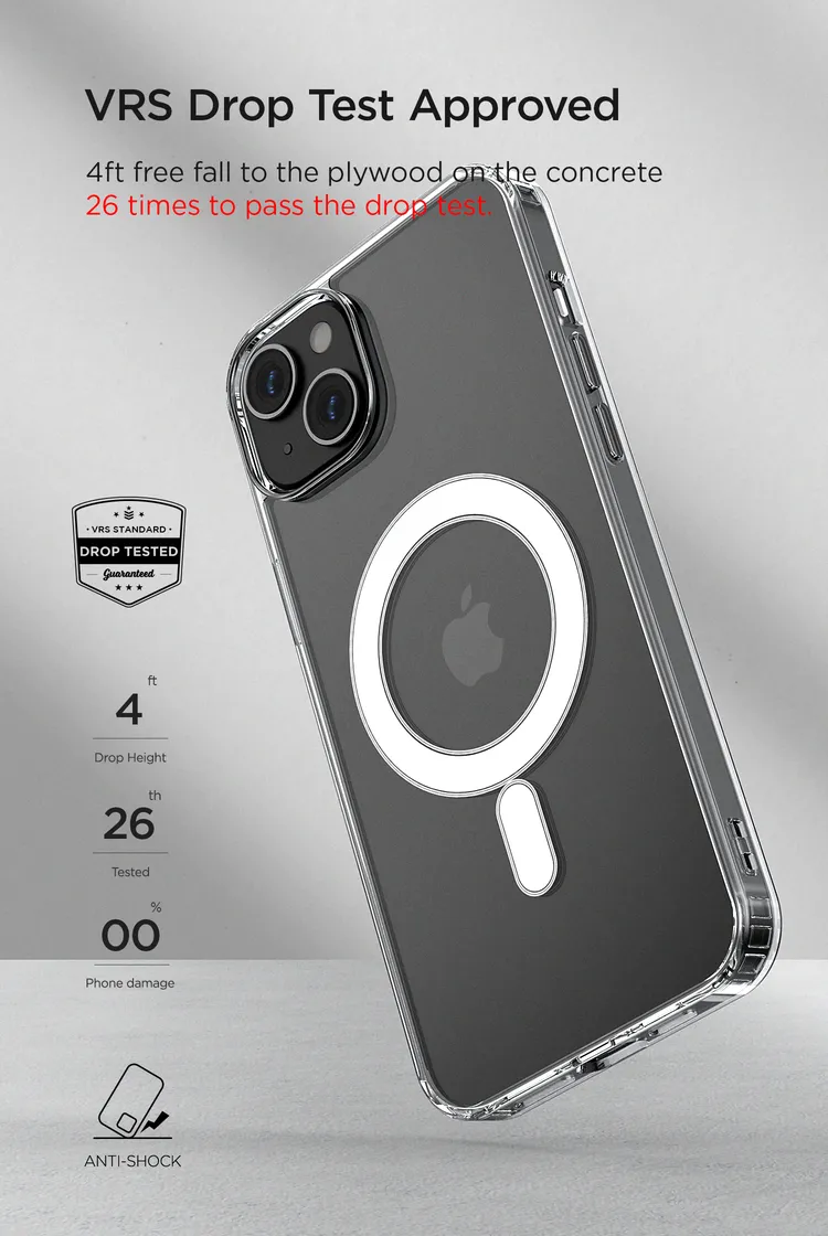 VRS รุ่น MagSafe Clear Case - เซ็ตเคส+ฟิล์มกระจก iPhone 14 Plus - สี Clear