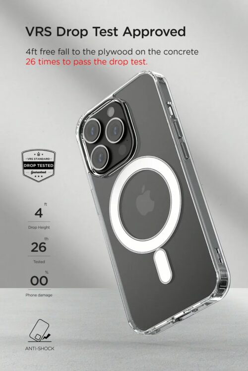 VRS รุ่น MagSafe Clear Case - เซ็ตเคส+ฟิล์มกระจก iPhone 14 Pro - สี Clear - Image 6