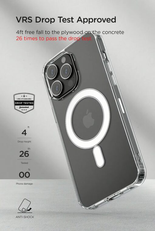 VRS รุ่น MagSafe Clear Case - เซ็ตเคส+ฟิล์มกระจก iPhone 14 Pro Max - สี Clear - Image 6