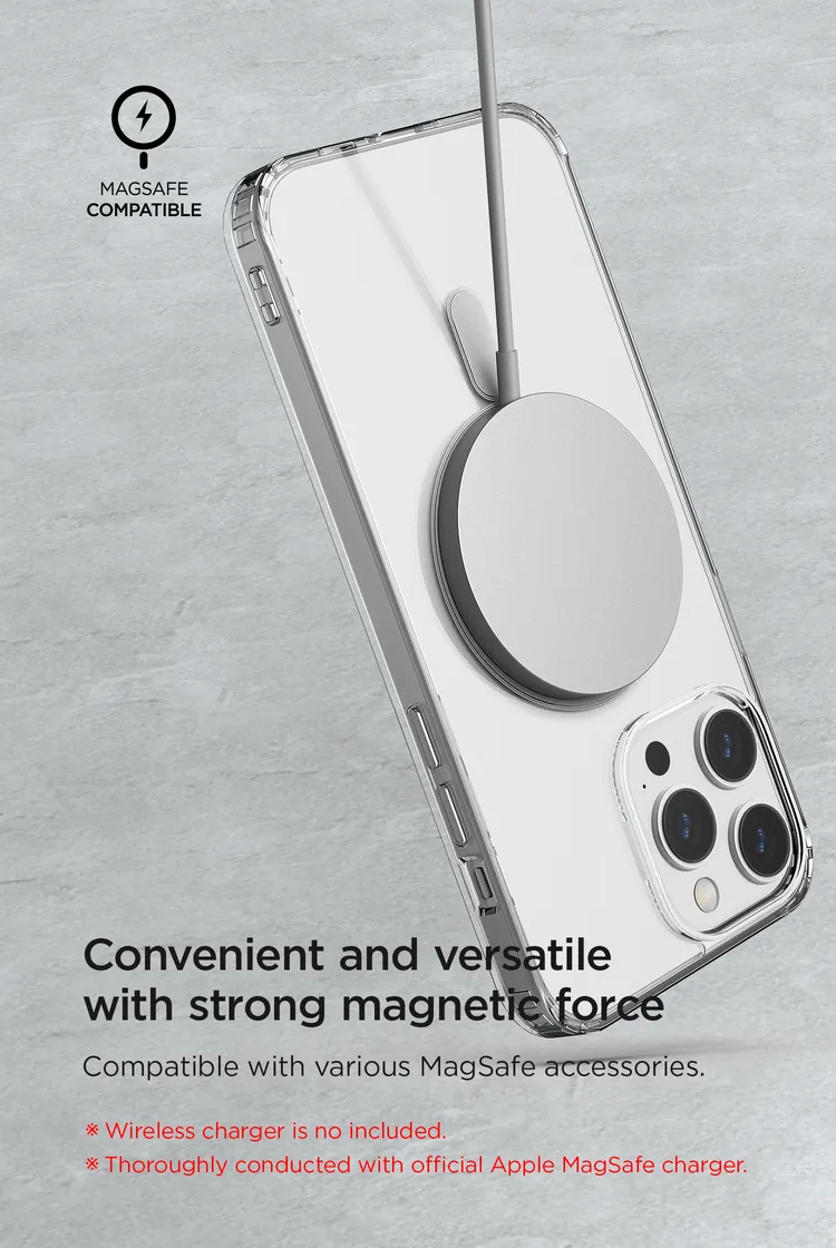 VRS รุ่น MagSafe Clear Case - เซ็ตเคส+ฟิล์มกระจก iPhone 14 Pro Max - สี Clear