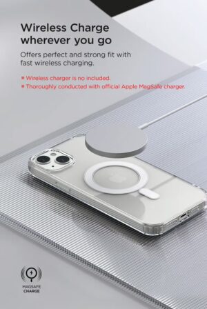 VRS รุ่น MagSafe Clear Case - เซ็ตเคส+ฟิล์มกระจก iPhone 14 Plus - สี Clear