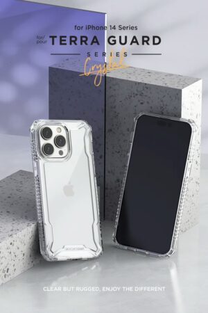 VRS รุ่น Terra Guard Crystal - เซ็ตเคส+ฟิล์มกระจก iPhone 14 Pro Max - สี Clear