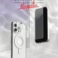 VRS รุ่น MagSafe Clear Case - เซ็ตเคส+ฟิล์มกระจก iPhone 14 Pro Max - สี Clear