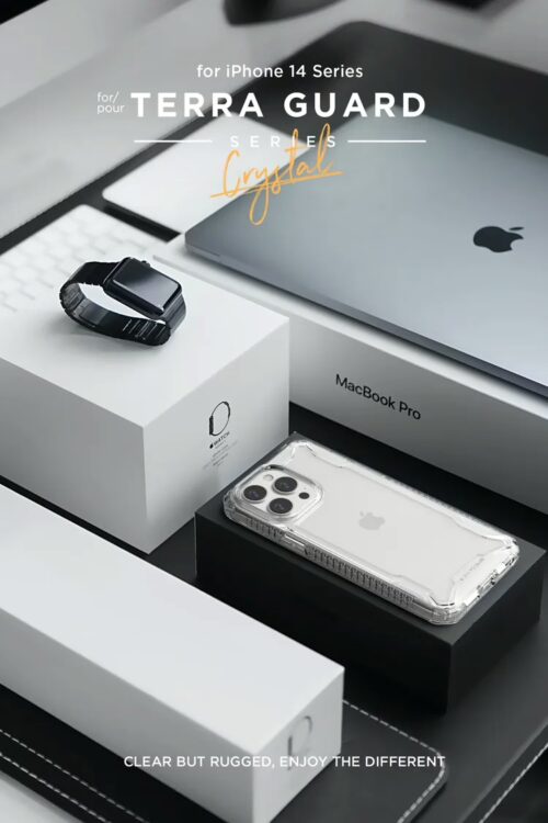 VRS รุ่น Terra Guard Crystal - เซ็ตเคส+ฟิล์มกระจก iPhone 14 Pro Max - สี Clear - Image 23