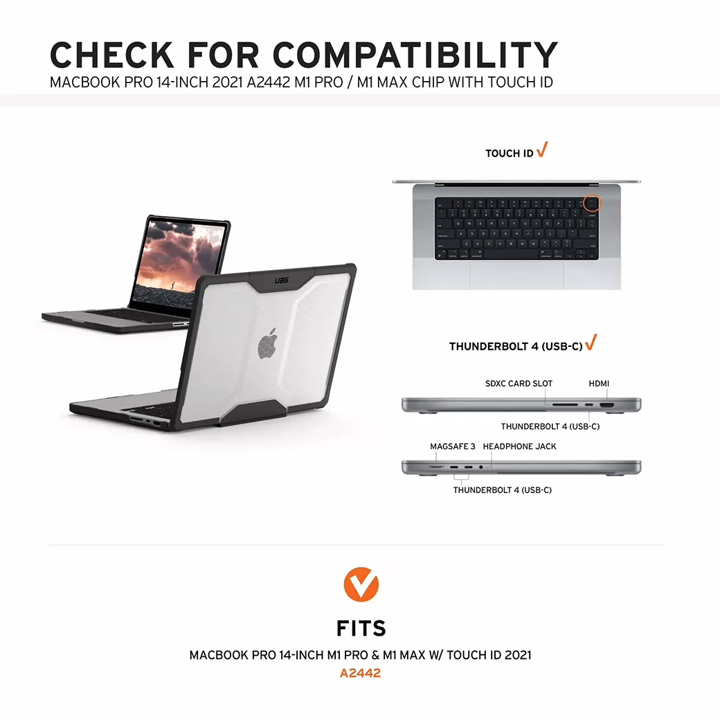 เคส UAG รุ่น Plyo - MacBook Pro 14" (M1/M2 Max & Pro) (2021-2023) - สีใส