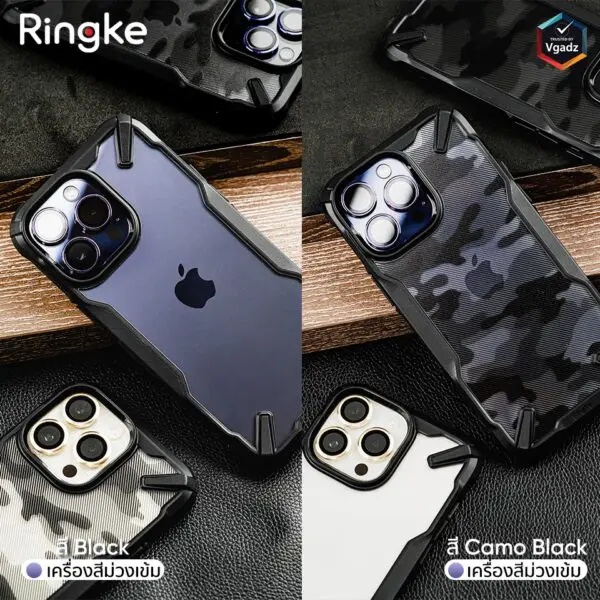 Ringke รุ่น Fusion X Design - เคส iPhone 14 Pro - สี Camo Black