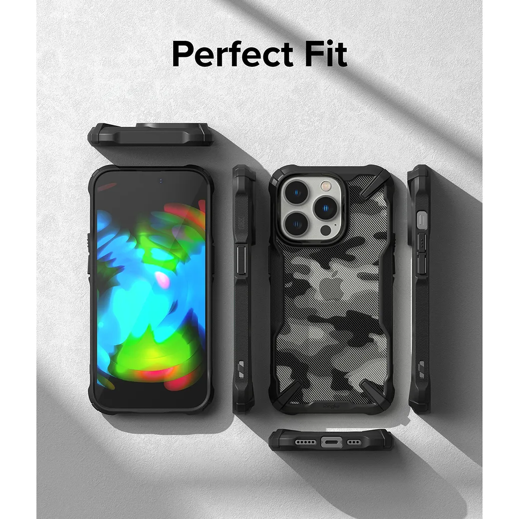 เคส Ringke รุ่น Fusion X Design - iPhone 14 Pro - สี Camo Black
