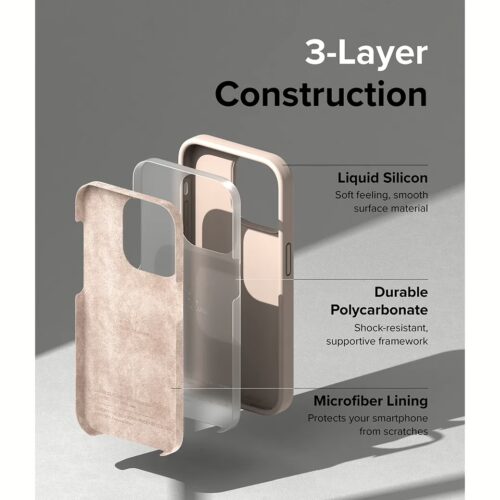 Ringke รุ่น Silicone - เคส iPhone 14 Pro - สี Pink Sand - Image 7