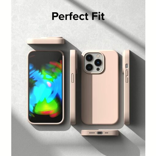 Ringke รุ่น Silicone - เคส iPhone 14 Pro - สี Pink Sand - Image 9