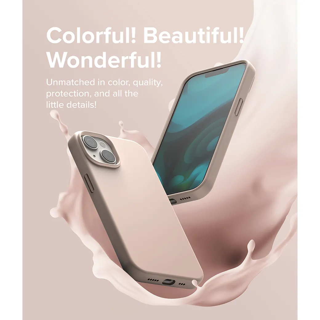 เคส Ringke รุ่น Silicone - iPhone 14 - สี Pink Sand