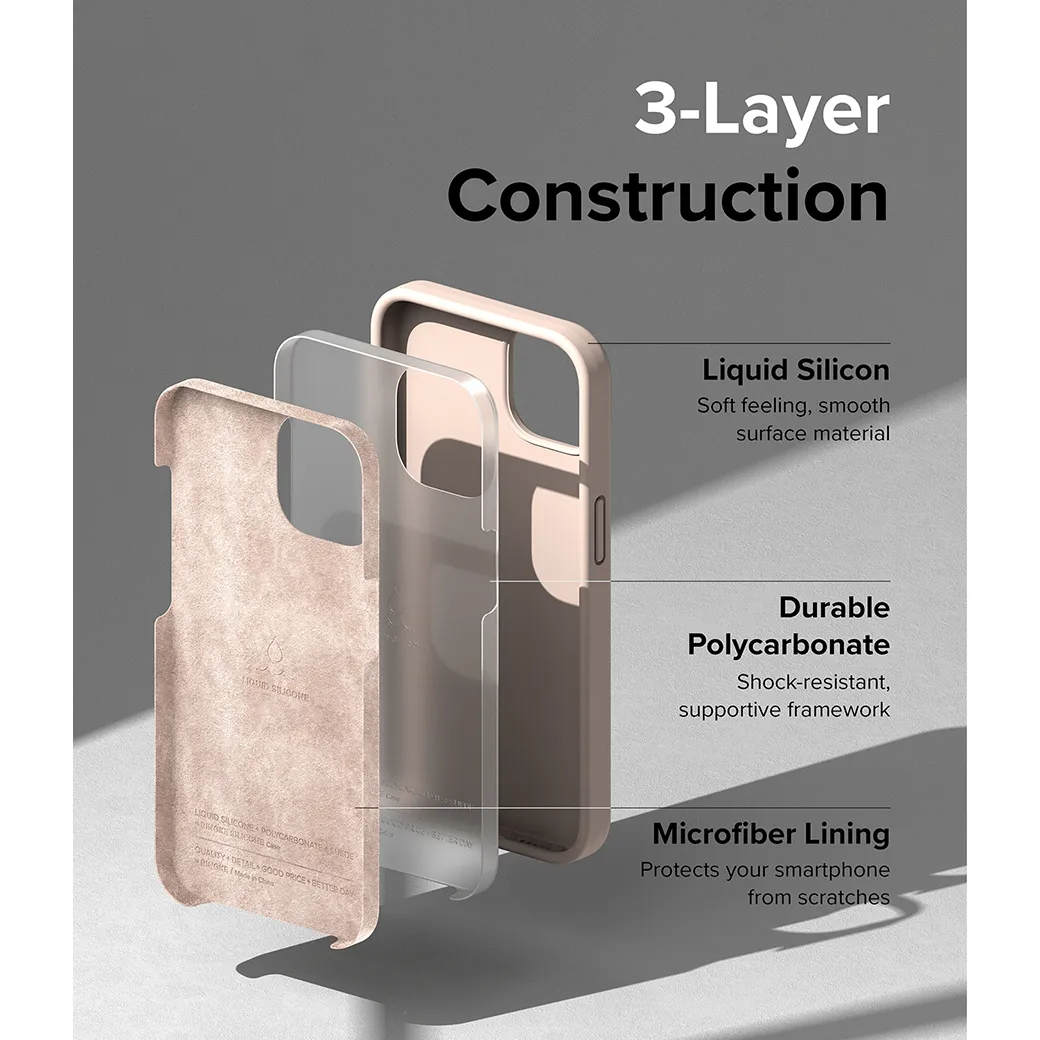 เคส Ringke รุ่น Silicone - iPhone 14 - สี Pink Sand