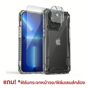 VRS รุ่น Terra Guard Crystal - เซ็ตเคส+ฟิล์มกระจก iPhone 14 Pro - สี Clear