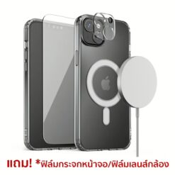 VRS รุ่น MagSafe Clear Case - เซ็ตเคส+ฟิล์มกระจก iPhone 14 Plus - สี Clear