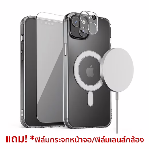 VRS รุ่น MagSafe Clear Case - เซ็ตเคส+ฟิล์มกระจก iPhone 14 Plus - สี Clear
