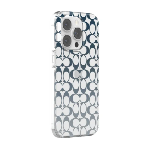 Coach รุ่น Protective Case - เคส iPhone 14 Pro - ลาย Signature C Blue Ombre
