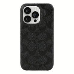 Coach รุ่น Slim Wrap Case - เคส iPhone 14 Pro - ลาย Signature C Black