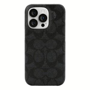 Coach รุ่น Slim Wrap Case - เคส iPhone 14 Pro - ลาย Signature C Black