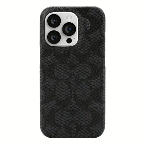 Coach รุ่น Slim Wrap Case - เคส iPhone 14 Pro - ลาย Signature C Black