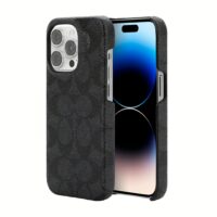 Coach รุ่น Slim Wrap Case - เคส iPhone 14 Pro - ลาย Signature C Black