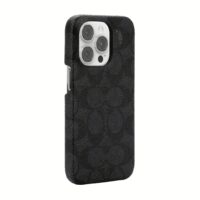 Coach รุ่น Slim Wrap Case - เคส iPhone 14 Pro - ลาย Signature C Black